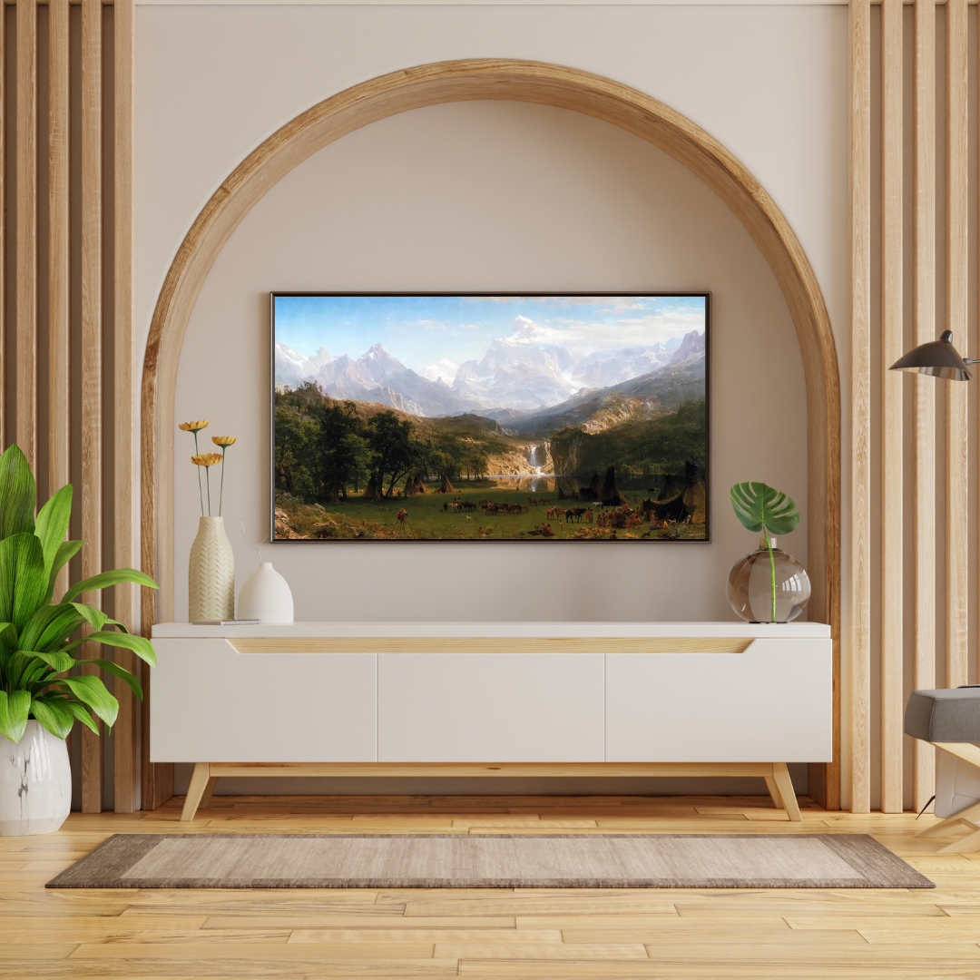 Albert Bierstadt - The Rocky Mountains Art Print, Landscape Wall Decor