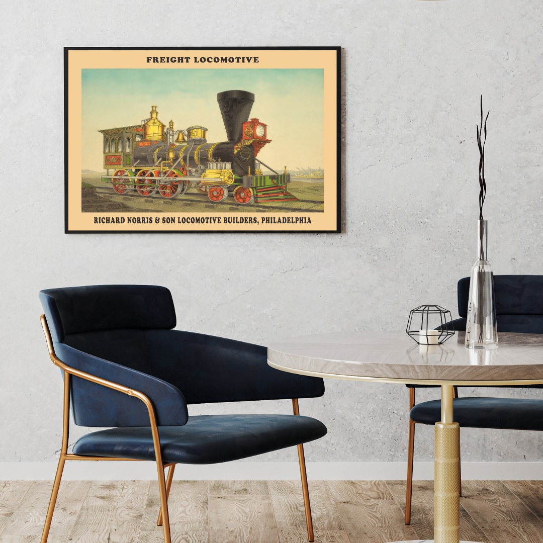 Norris & Son Freight Locomotive, Philadelphia Steam Engine Giclée Art Print - Railroad Decor