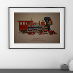 J.W. Bowker Baldwin, Switcher Virginia Truckee Railroad 1875 Giclée Art Print - Train Wall Decor
