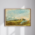 John Constable - Hampstead Heath with a Bonfire Art Print, English Countryside Landscape Wall Art