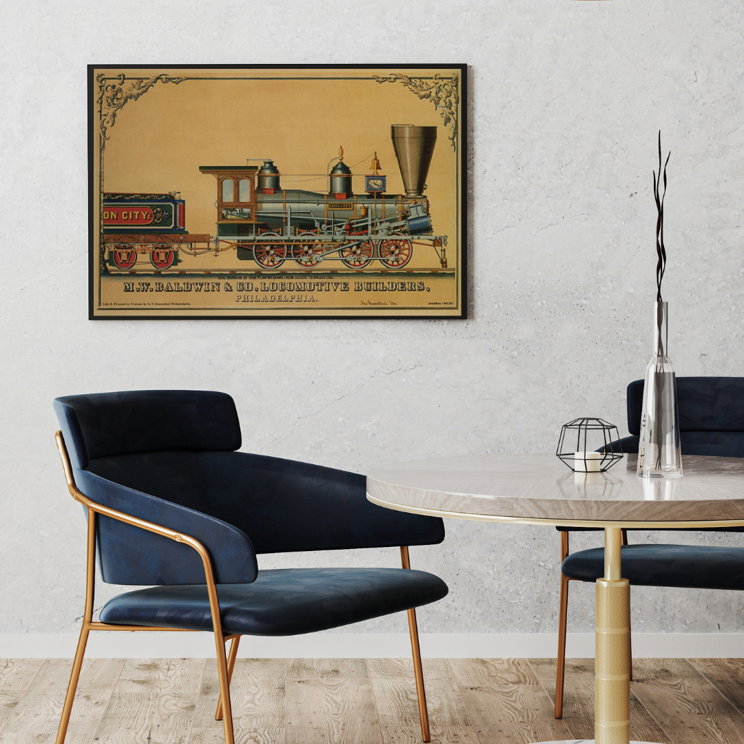 Baldwin Locomotive Iron City Steam Engine Giclée Art Print - Vintage Railroad Wall Art