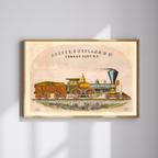 Breese Kneeland Steam Locomotive Jersey City Giclée Art Print - Antique Railroad Wall Art