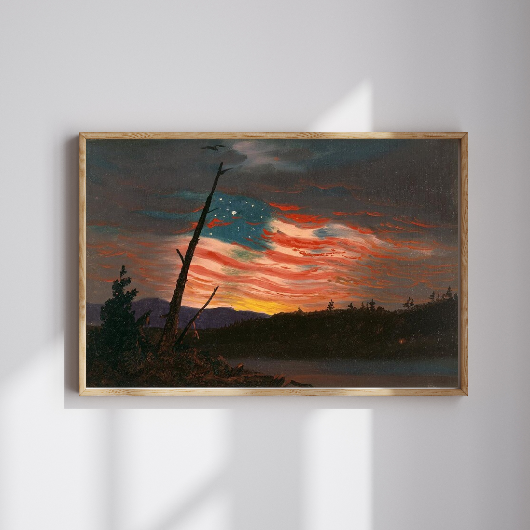 Frederic Edwin Church - Our Banner in the Sky Art Print, Patriotic American Wall Decor