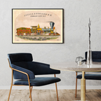 Breese Kneeland Steam Locomotive Jersey City Giclée Art Print - Antique Railroad Wall Art