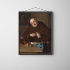 Eduard Grutzner - Vintage Monk with Bread, Cheese, & Beer Art Print