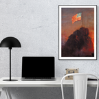 Frederic Edwin Church - Our Flag Banner Art Print, Patriotic American Wall Decor