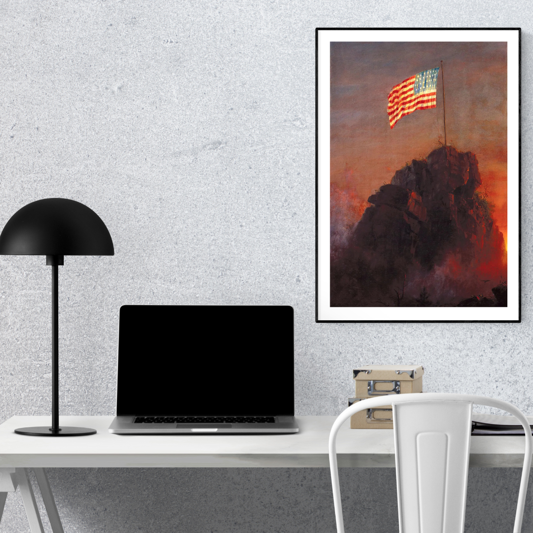 Frederic Edwin Church - Our Flag Banner Art Print, Patriotic American Wall Decor
