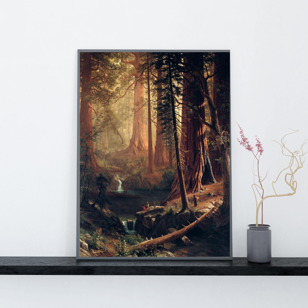 Albert Bierstadt - Giant Redwood Trees of California Art Print, American Landscape Wall Art
