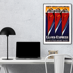 North German Lloyd Bremen Poster Print – Lloyd Express Ocean Liner Wall Art