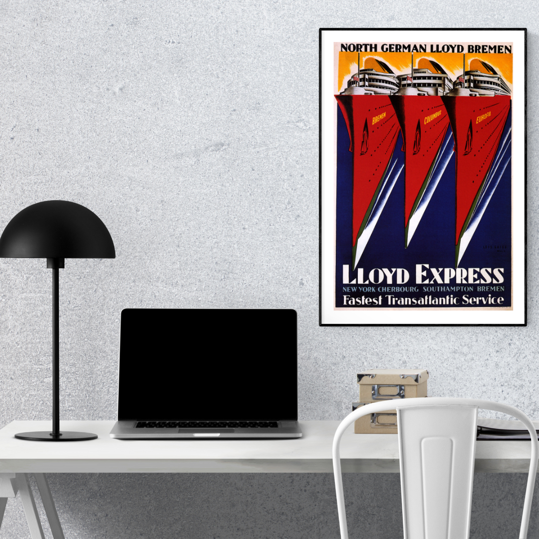 North German Lloyd Bremen Poster Print – Lloyd Express Ocean Liner Wall Art