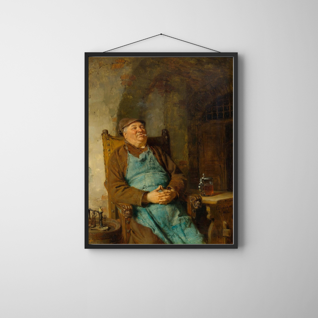 Eduard Grutzner - Monastery Worker Art Print, Classic German Painting Wall Decor