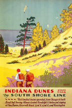 Indiana Dunes State Park Vintage Travel Poster Print – South Shore Line Railroad Wall Art