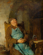 Eduard Grutzner - Monastery Worker Art Print, Classic German Painting Wall Decor