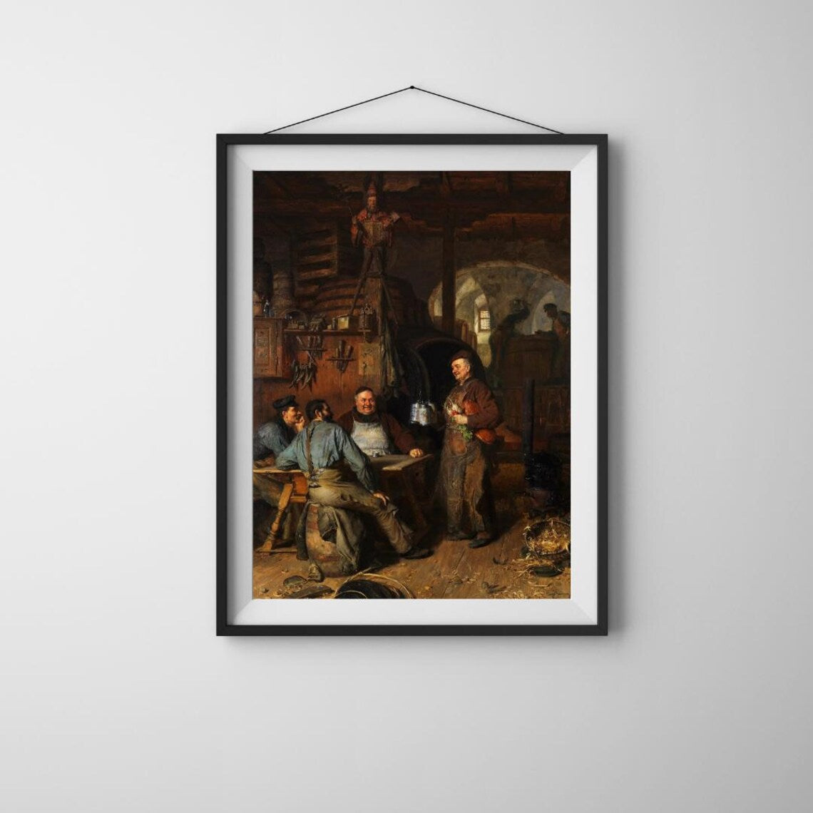 Eduard Grutzner - Monastery Art Print, Monks Drinking Beer Wall Decor