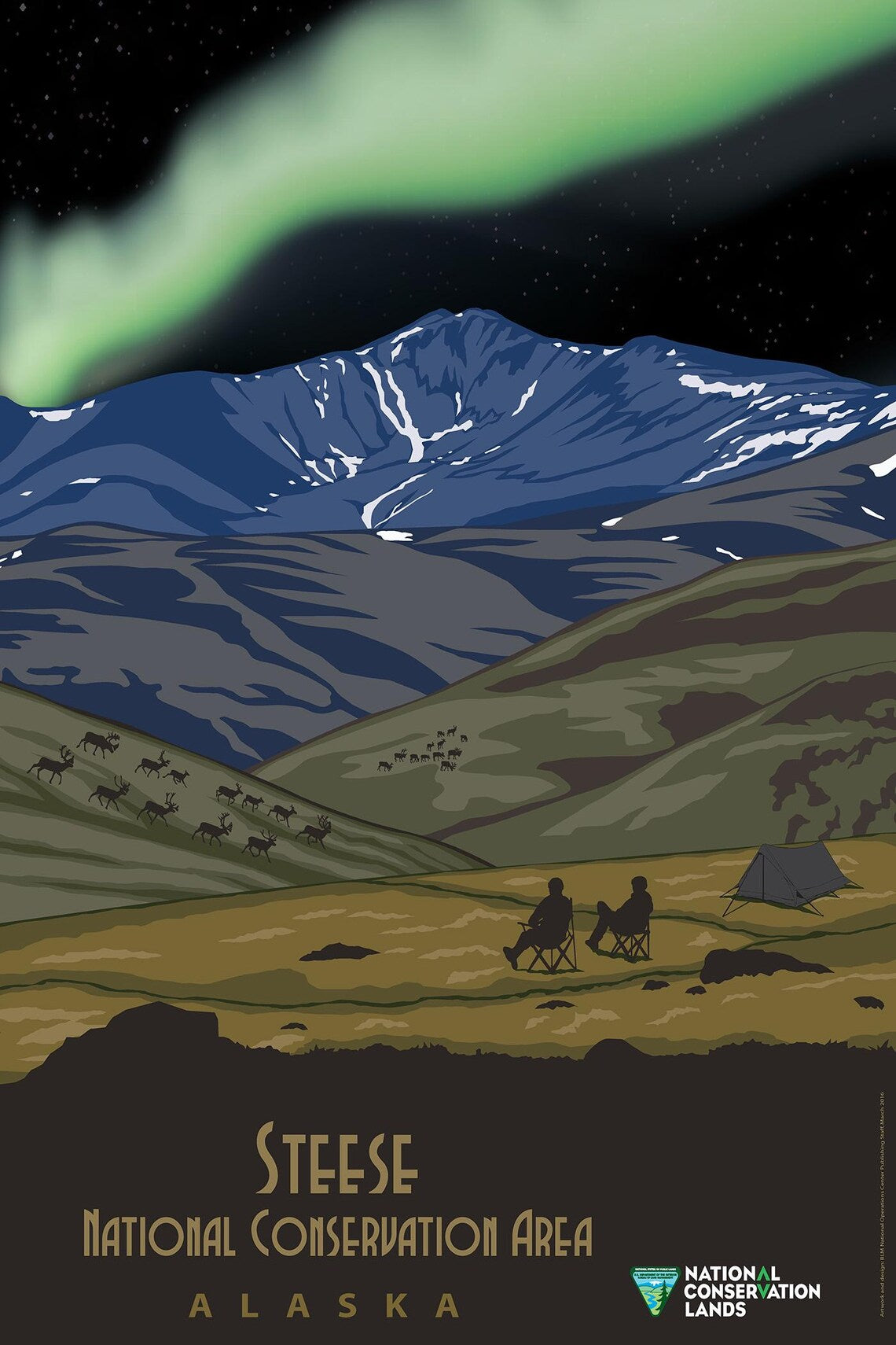 Steese National Conservation Area Alaska Poster Print – Vintage Arctic Landscape Wall Art