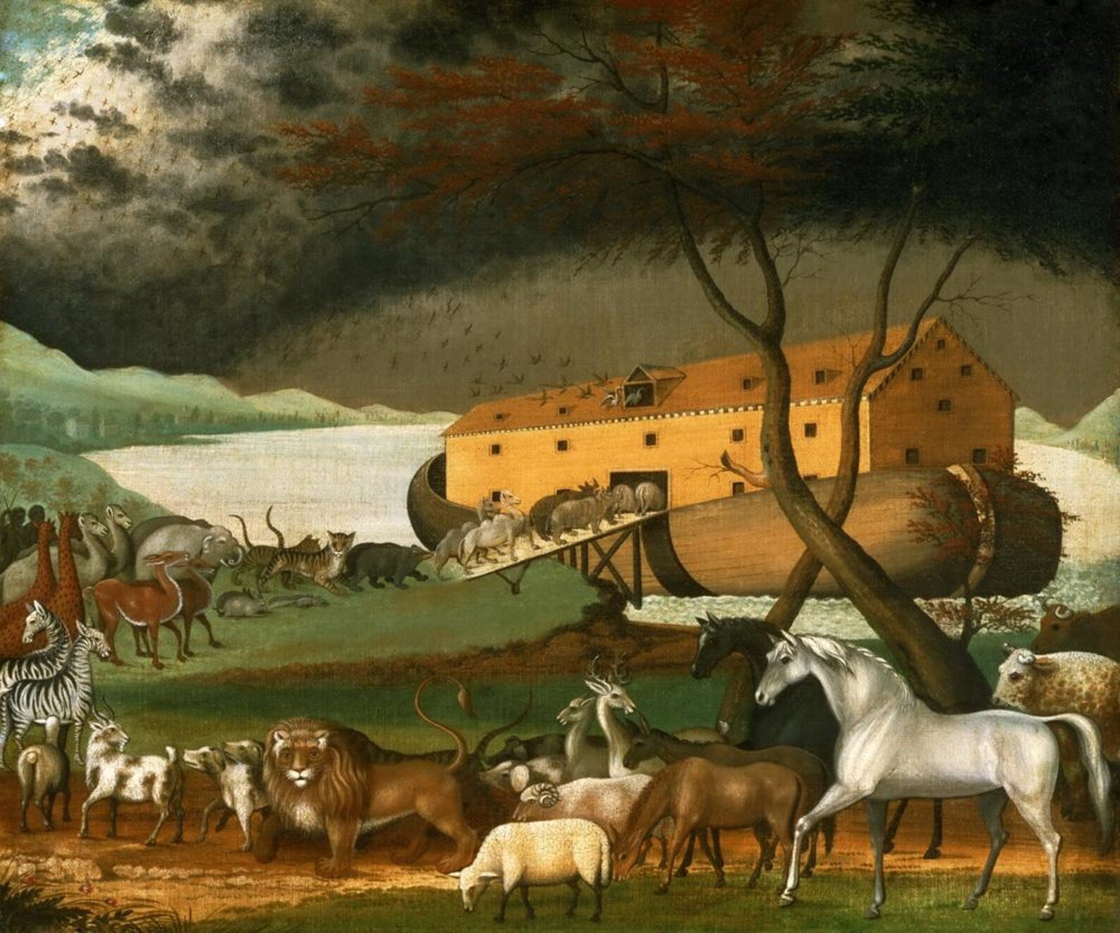 Edward Hicks - Noah’s Ark Giclée Art Print: Religious Painting, Biblical Animals Wall Art, Christian Decor