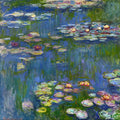 Claude Monet - Water Lilies Square Art Print, Impressionist Floral Wall Art, Blue & Green Lily Pond