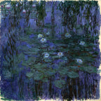 Claude Monet Water Lilies Square Art Print – Impressionist Floral Wall Art, Blue & Green Lily Pond