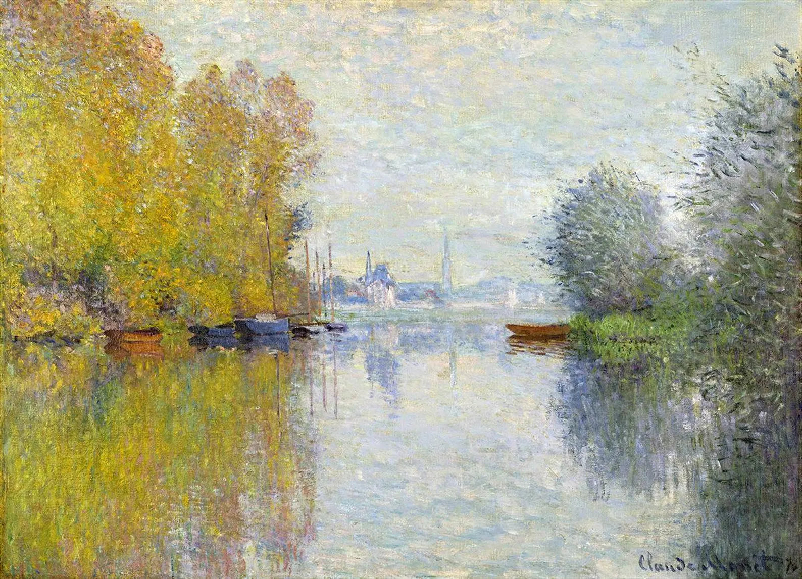 Claude Monet - Autumn on the Seine” Art Print, Impressionist River & Fall Foliage Wall Art