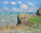 Claude Monet - The Cliff Walk at Pourville Art Print, Impressionist Seascape & Coastal Wall Art