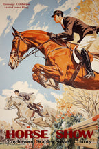 Englewood Stables Horse Show, Sussex Vintage Dressage Poster Print – Classic Equestrian Wall Art