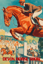 1962 Devon Horse Show Vintage Dressage Poster Print – Classic Equestrian Horse Wall Art
