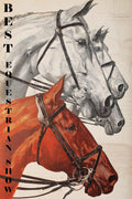 Best Equestrian Show Horse Heads Vintage Dressage Poster Print – Classic Horse Wall Art