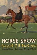 1963 Horse Show Jumping Competitions Vintage Dressage Poster Print – Classic Equestrian Wall Art
