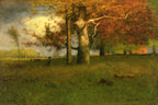 George Inness - Autumn Landscape Print, Vintage American Fall Countryside Landscape Wall Art