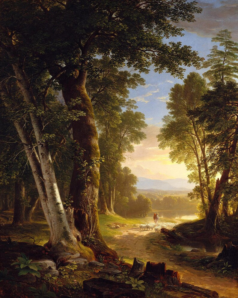 Asher Brown Durand - The Beeches Art Print, Tranquil Landscape Wall Art