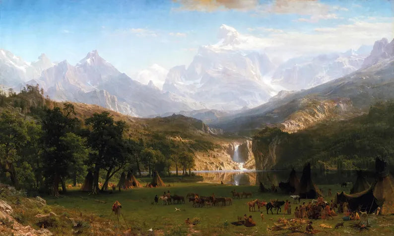 Albert Bierstadt - The Rocky Mountains Art Print, Landscape Wall Decor