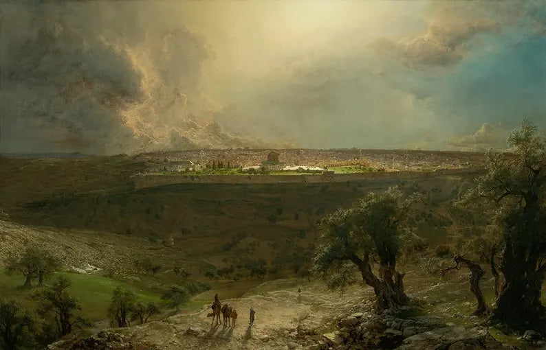 Frederic Edwin Church - Jerusalem from the Mount of Olives Art Print, Landscape Wall Decor