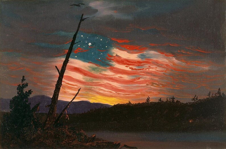 Frederic Edwin Church - Our Banner in the Sky Art Print, Patriotic American Wall Decor