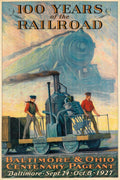 100 Years of the Railroad – Baltimore & Ohio Railroad Centenary 1927 Vintage Train Poster Print