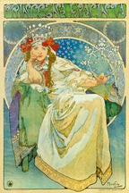 Alphonse Mucha Art Print – Fashion Lady Princess Hyacinth, Art Nouveau Wall Art