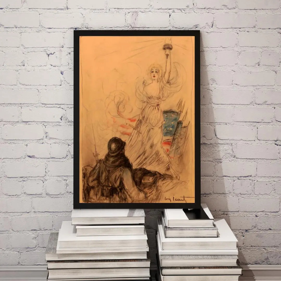 Louis Icart - Miss Liberty Art Print, Vintage Art Deco Wall Decor