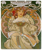 Alphonse Mucha Art Print – Fashion Lady Art Nouveau Poster, Elegant Vintage Wall Art