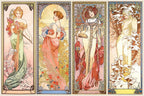 Alphonse Mucha Art Print – The Four Seasons II, Art Nouveau Wall Decor
