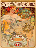 Alphonse Mucha Art Print – Vintage Art Nouveau Cookies Advertisement Poster, Biscuits Lefèvre-Utile