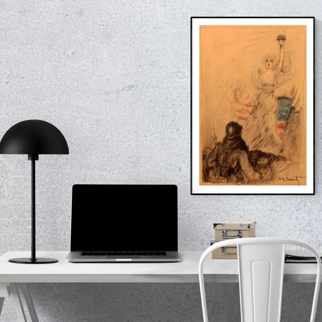 Louis Icart - Miss Liberty Art Print, Vintage Art Deco Wall Decor