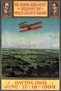1909 Wright Brothers Dayton Ohio Poster – Early Aviation Vintage Airplane Wall Art
