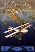 Vintage Italian Airline Map Poster Print – Le Linee Aeree Italiane Aviation Wall Art