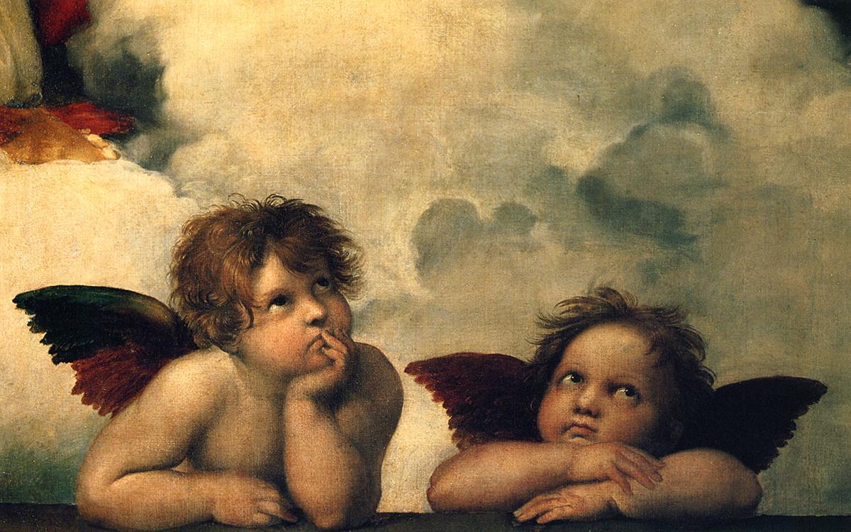 Raphael – The Two Angels, Cherubs Fine Art Print