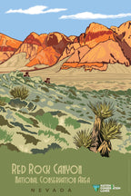 Red Rock Canyon National Conservation Area in Nevada Poster Print – Vintage Desert Landscape Wall Art